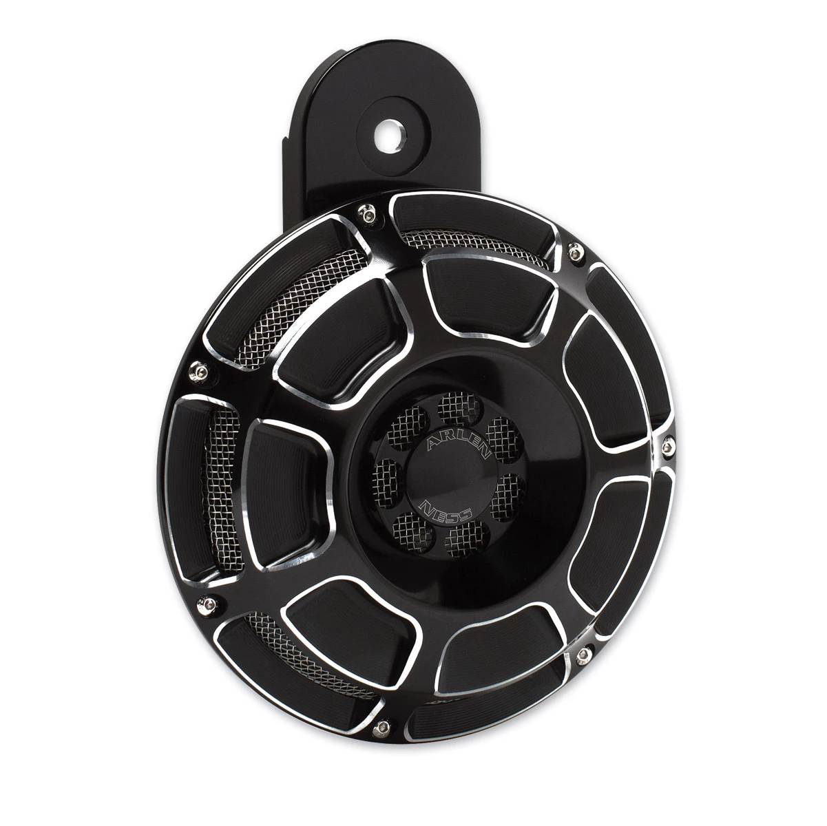 Arlen Ness Beveled Black Universal Horn Kit 1 Arlen Ness Beveled Black Universal Horn Kit