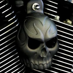Chrome Dome Black Textured Black Powder Coat Evil Twin Horn Cover
