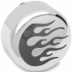 Drag Specialties Chrome Horn Cover With Black Flames
