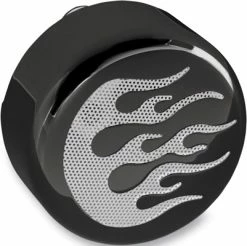 Drag Specialties Black Horn Cover With Chrome Flame