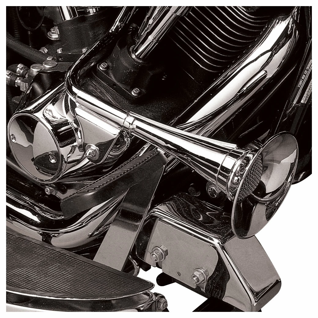 V-Twin Manufacturing Chrome Trumpet Horn Kit 1 V-Twin Manufacturing Chrome Trumpet Horn Kit